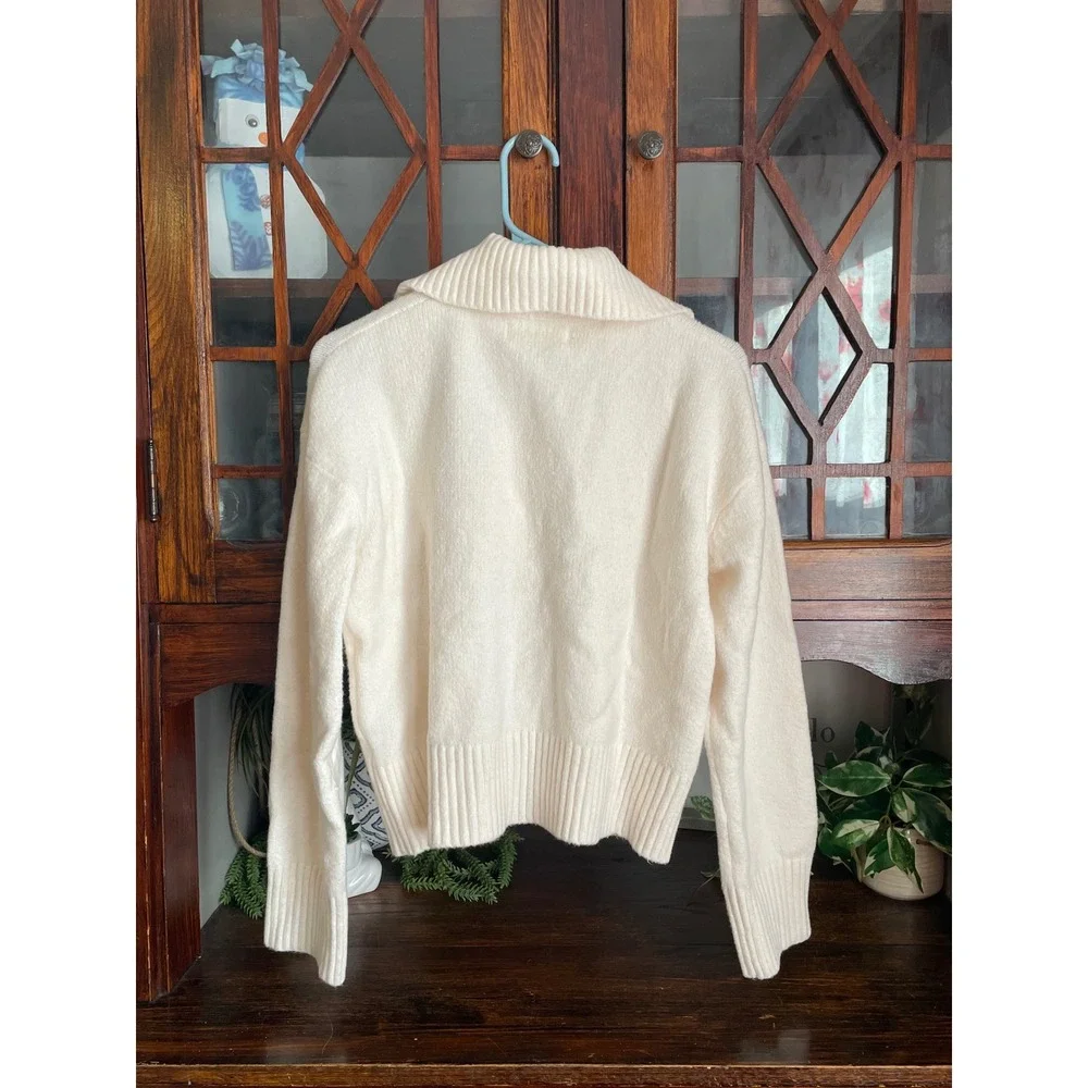 Free‎ People Trading Up Polo Sweater Cream Ivory XS